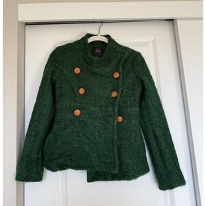 SMYTHE Moss‎ Green Tweed Virgin Wool Mohair Jacket Size 4